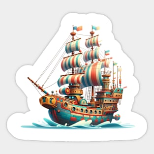 Ship illustration Sticker